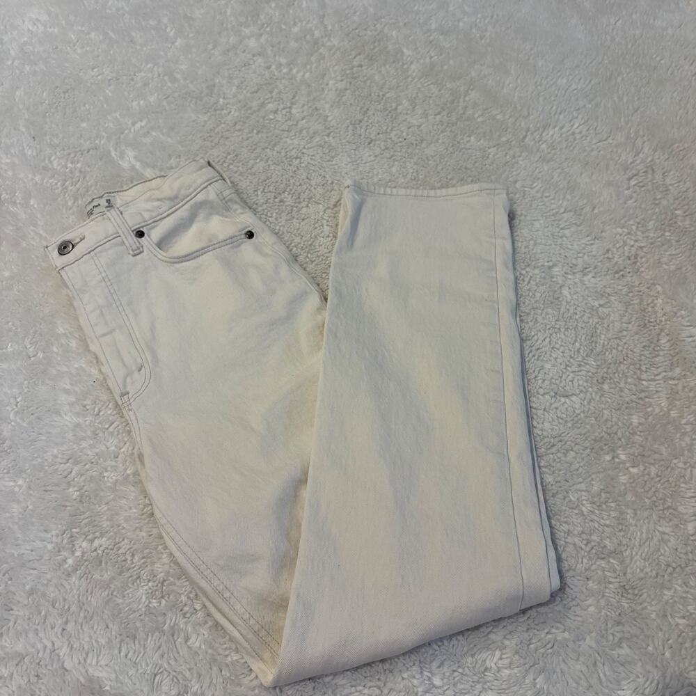 Abercrombie Fitch Womens Ultra HR 90s Straight Jeans 26 White Preppy Casual Chic